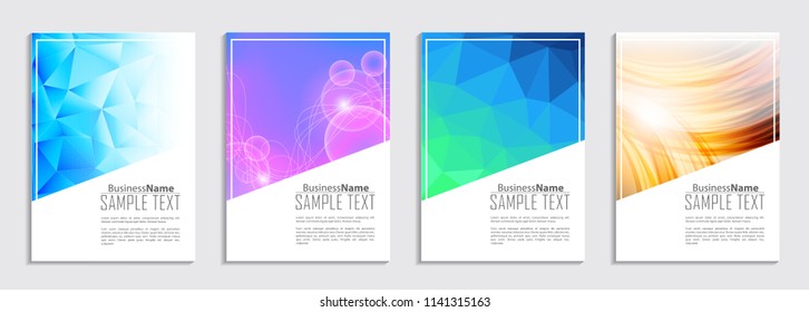 Abstract Fluid creative template, card, color covers set. Geometric design shape. Trendy Style Poster Color Set Background. Flat style Abstract Design Banner, Web, Promotion, Placard, Billboard. 