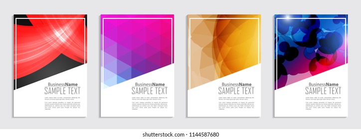 Abstract Fluid creative template, card, color covers set. Geometric design shape. Trendy Style Poster Color Set Background. Flat style Abstract Design Banner, Web, Promotion, Placard, Billboard. 