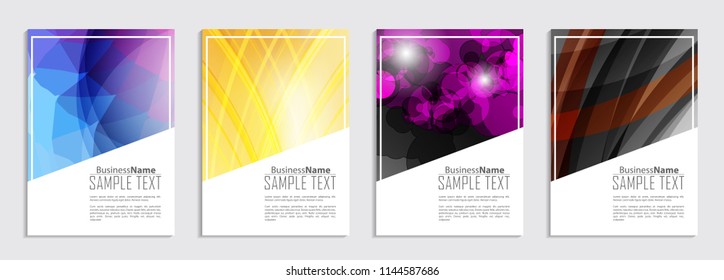 Abstract Fluid creative template, card, color covers set. Geometric design shape. Trendy Style Poster Color Set Background. Flat style Abstract Design Banner, Web, Promotion, Placard, Billboard. 