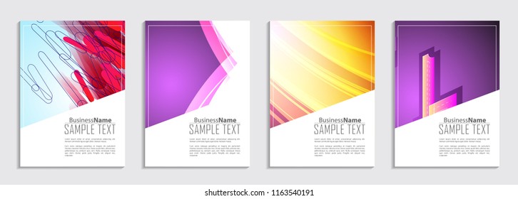 Abstract Fluid creative template, card, color covers set. Geometric design shape. Trendy Style Poster Color Set Background. Flat style Abstract Design Banner, Web, Promotion, Placard, Billboard. 