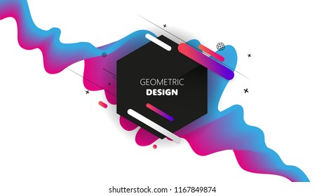 Abstract Fluid creative template, card, colorful covers. Geometric design, liquids, shapes. Trendy vector collection