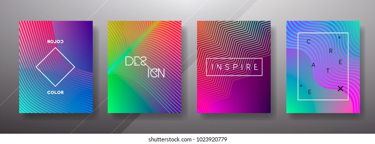 Abstract Fluid creative templates, cards, color covers set. Geometric design, liquids, shapes. Trendy vector collection.