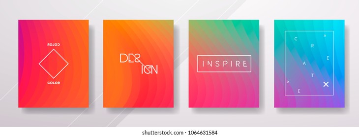 Abstract Fluid creative templates, cards, color covers set. Geometric design, liquids, shapes. Trendy vector collection.