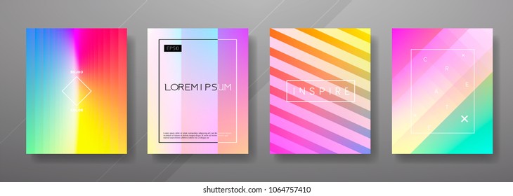Abstract Fluid creative templates, cards, color covers set. Geometric design, liquids, shapes. Trendy vector collection.