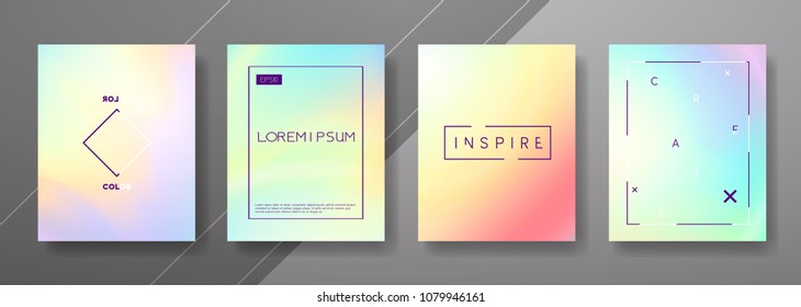 Abstract Fluid creative templates, cards, color covers set. Geometric design, liquids, shapes. Trendy vector collection.