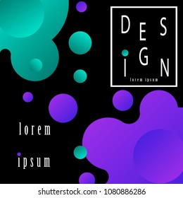 Abstract Fluid creative templates, cards, color covers set. Geometric design, liquids, shapes. Trendy vector collection.