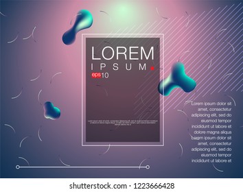 Abstract Fluid creative templates, cards, color covers set. Geometric design, liquids, shapes