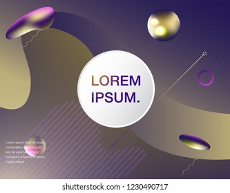 Abstract Fluid creative templates, cards, color covers set. Geometric design, liquids, shapes. Trendy vector collection
