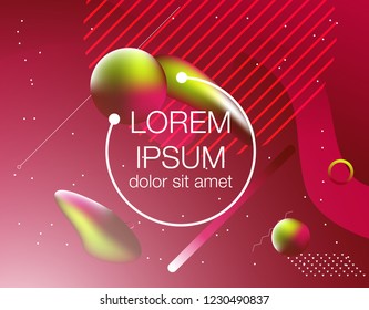 Abstract Fluid creative templates, cards, color covers set. Geometric design, liquids, shapes. Trendy vector collection