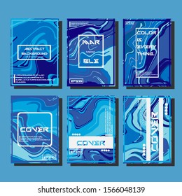 Abstract Fluid creative templates, cards, color covers set. Geometric design, liquids, shapes. Trendy vector collection.