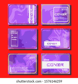 Abstract Fluid creative templates, cards, color covers set. 