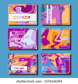 Abstract Fluid creative templates, cards, color covers set. 