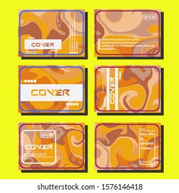 Abstract Fluid creative templates, cards, color covers set. 