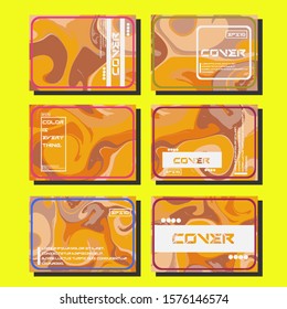 Abstract Fluid creative templates, cards, color covers set. Geometric design, liquids, shapes. Trendy vector collection.