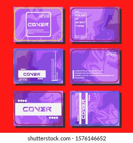 Abstract Fluid creative templates, cards, color covers set. Geometric design, liquids, shapes. Trendy vector collection.