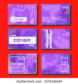 Abstract Fluid creative templates, cards, color covers set. Geometric design, liquids, shapes. Trendy vector collection.