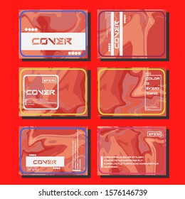 Abstract Fluid creative templates, cards, color covers set. Geometric design, liquids, shapes. Trendy vector collection.