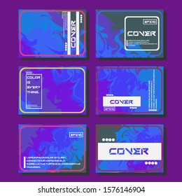 Abstract Fluid creative templates, cards, color covers set. Geometric design, liquids, shapes. Trendy vector collection.