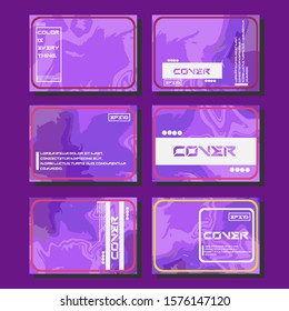 Abstract Fluid creative templates, cards, color covers set. Geometric design, liquids, shapes. Trendy vector collection.