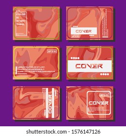 Abstract Fluid creative templates, cards, color covers set. Geometric design, liquids, shapes. Trendy vector collection.