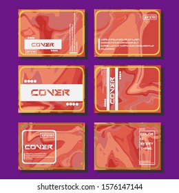 Abstract Fluid creative templates, cards, color covers set. Geometric design, liquids, shapes. Trendy vector collection.