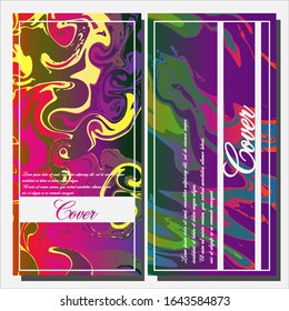 Abstract Fluid creative templates, cards, color covers set. Geometric design, liquids, shapes. Trendy vector collection.