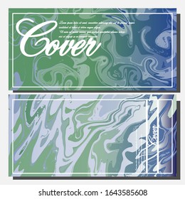Lista de plantillas creativas, tarjetas, portadas de color de fluido abstracto. Diseño geométrico, líquidos, formas. Colección vectorial de moda.