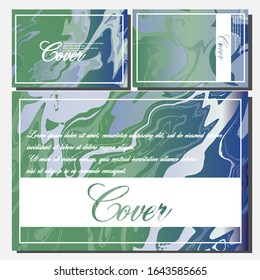 Lista de plantillas creativas, tarjetas, portadas de color de fluido abstracto. Diseño geométrico, líquidos, formas. Colección vectorial de moda.