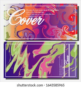 Abstract Fluid creative templates, cards, color covers set. Geometric design, liquids, shapes. Trendy vector collection.