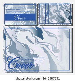 Lista de plantillas creativas, tarjetas, portadas de color de fluido abstracto. Diseño geométrico, líquidos, formas. Colección vectorial de moda.