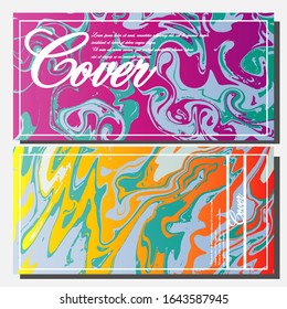 Abstract Fluid creative templates, cards, color covers set. Geometric design, liquids, shapes. Trendy vector collection.
