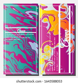 Abstract Fluid creative templates, cards, color covers set. Geometric design, liquids, shapes. Trendy vector collection.