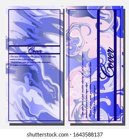 Abstract Fluid creative templates, cards, color covers set. Geometric design, liquids, shapes. Trendy vector collection.