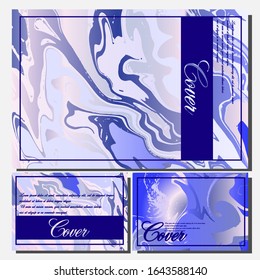 Abstract Fluid creative templates, cards, color covers set. Geometric design, liquids, shapes. Trendy vector collection.