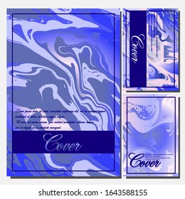 Abstract Fluid creative templates, cards, color covers set. Geometric design, liquids, shapes. Trendy vector collection.
