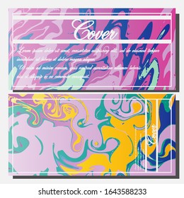 Lista de plantillas creativas, tarjetas, portadas de color de fluido abstracto. Diseño geométrico, líquidos, formas. Colección vectorial de moda.