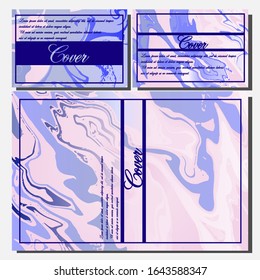 Abstract Fluid creative templates, cards, color covers set. Geometric design, liquids, shapes. Trendy vector collection.