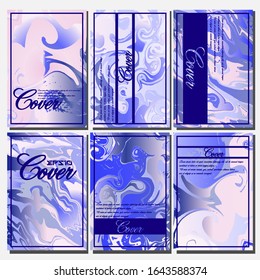 Abstrakte Fluid kreative Vorlagen, Karten, Farbhüllen Set. Geometrisches Design, Flüssigkeiten, Formen. Trendy Vektorillustration Collection.