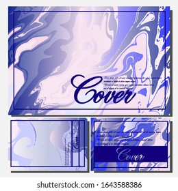 Abstract Fluid creative templates, cards, color covers set. Geometric design, liquids, shapes. Trendy vector collection.
