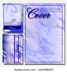 Abstract Fluid creative templates, cards, color covers set. Geometric design, liquids, shapes. Trendy vector collection.