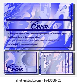 Lista de plantillas creativas, tarjetas, portadas de color de fluido abstracto. Diseño geométrico, líquidos, formas. Colección vectorial de moda.