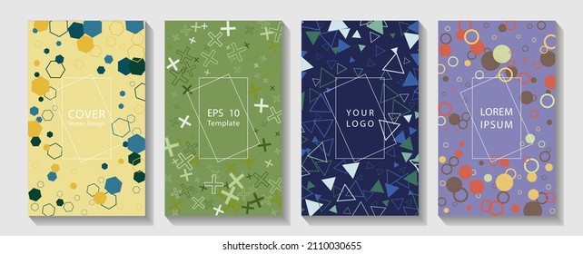 Abstract Fluid creative templates, cards, color covers set.  Minimal covers set. Future geometric design. Abstract 3d meshes.