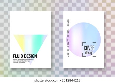 Líquido Abstractas. Efecto de cristal. Telón de fondo del prisma empresarial. Flyer minimalista azul. Patrón de geometría. Pantalla de moda. Fondo de degradado. Líquido Abstractas púrpura