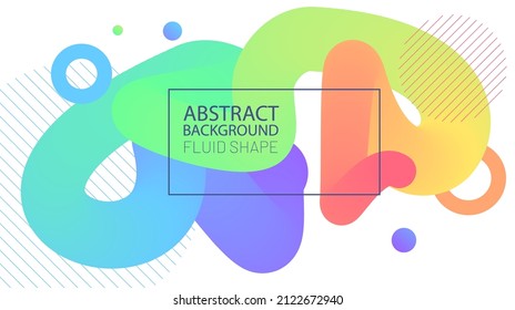 Abstract fluid curve background in rainbow colours. Floating round wave with blended gradient. Dynamical composition with various elements for website or banner