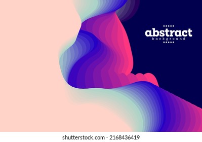 Abstrakte Flüssigkeitskurve auf Farbverlauf-rosa-blauem und violettem Hintergrund kann für Werbeplakatbanner-Banner-Website-Vorlage abstrakte Technologie-visuell für Cloud-Template-Vektoreps verwendet werden.