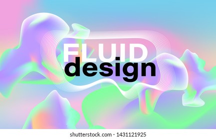 Abstract fluid design. Colorful wallpaper. Dynamic shapes. Vector illustration.