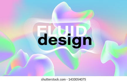 Abstract fluid design. Colorful wallpaper. Dynamic shapes. Vector illustration.