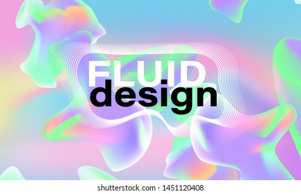 Abstract fluid design. Colorful wallpaper. Dynamic shapes. Vector illustration.