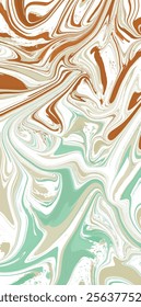 Abstract fluid design featuring earthy tones of brown, beige, and pastel green blended with a marble-like effect. The organic flow and soft contrasts evoke a sense of natural harmony and elegance.