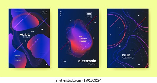 Abstract Fluid Design. Music Party. Trance Dj Sound. Electronic Dance Event. Dark Abstract Fluid Poster. Purple Music Flyer. Club Dj Sound. Electronic Dance Festival. Blue Abstract Fluid Concept.
